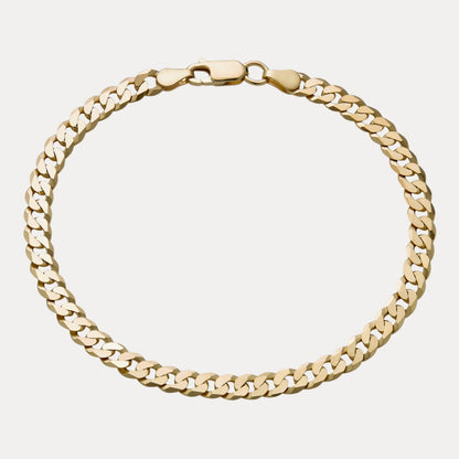 925 Sterling Silver 5mm Flat Curb Bracelet