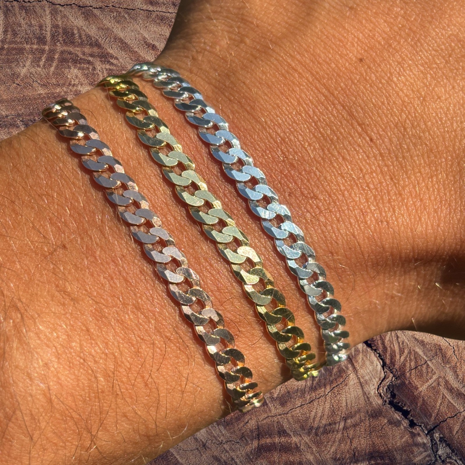 925 Sterling Silver 5mm Flat Curb Bracelet