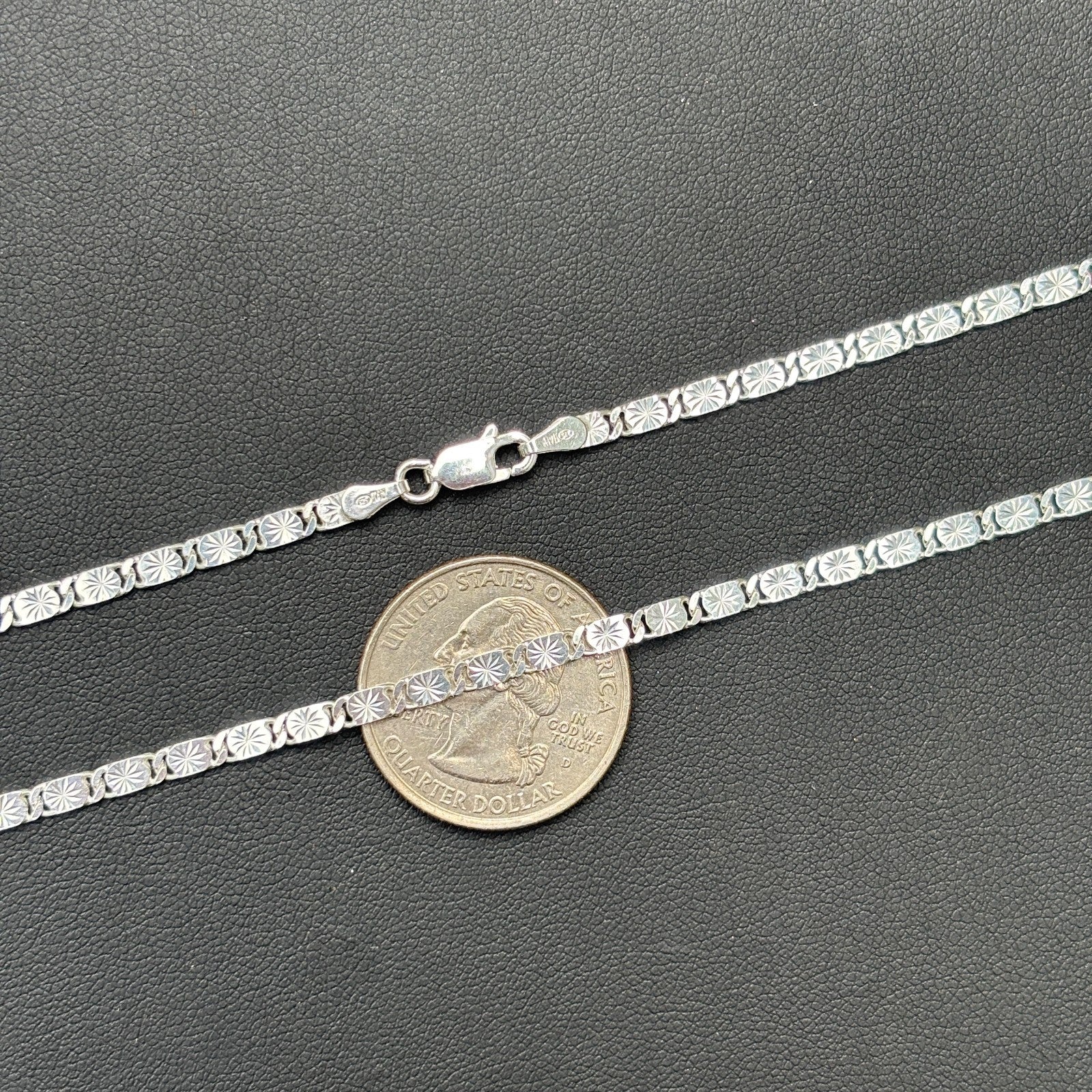 925 Sterling Silver 3mm Valentino Chain Necklace