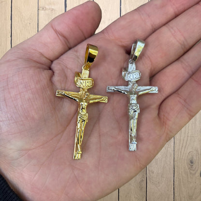 925 Sterling Silver Crucifix Cross Pendant - Large