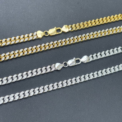 925 Sterling Silver 7mm Diamond Cut Miami Cuban Chain Necklace