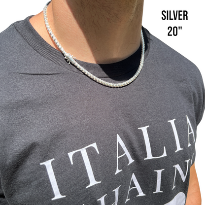 925 Sterling Silver 5mm Rounded Franco Chain Necklace