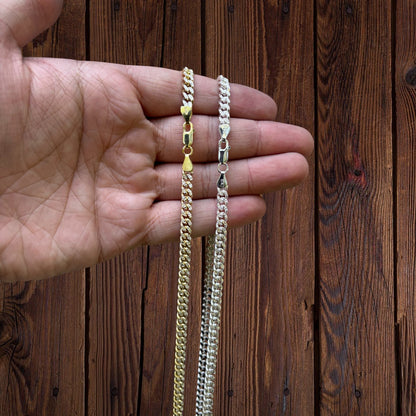 925 Sterling Silver 5mm Diamond Cut Miami Cuban Chain Necklace