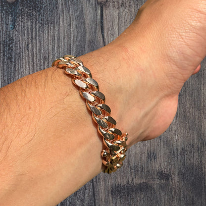 925 Sterling Silver 10mm Miami Cuban W. Box Clasp Bracelet