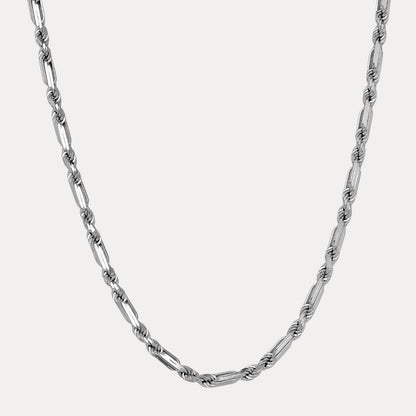 925 Sterling Silver 6mm Figarope Milano Chain Necklace