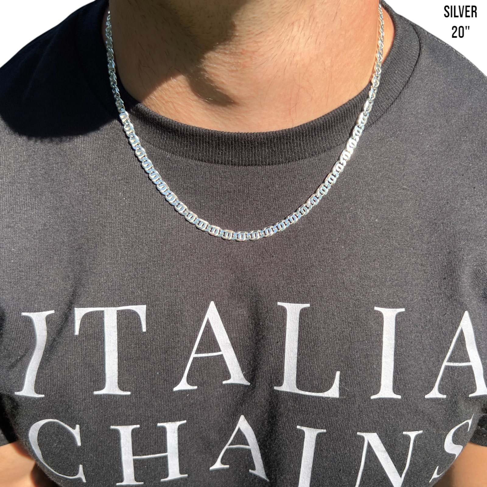 925 Sterling Silver 5.5mm Tiger Eye Chain Necklace