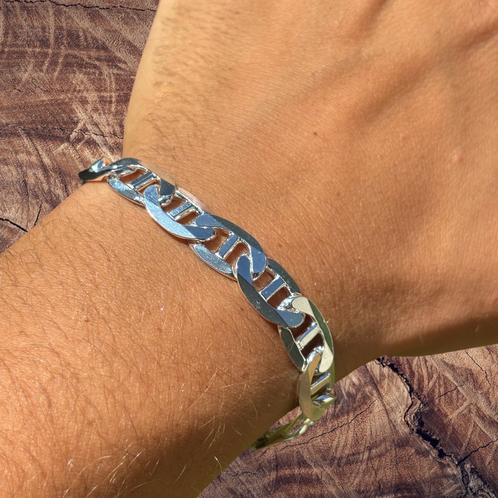 925 Sterling Silver 10mm Mariner Bracelet