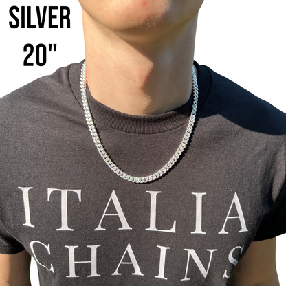 925 Sterling Silver 7mm Diamond Cut Miami Cuban Chain Necklace