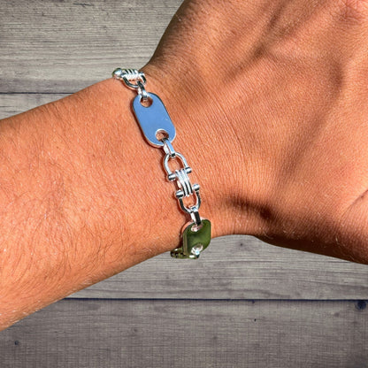 925 Sterling Silver 10mm Custom Ferragamo Link Bracelet