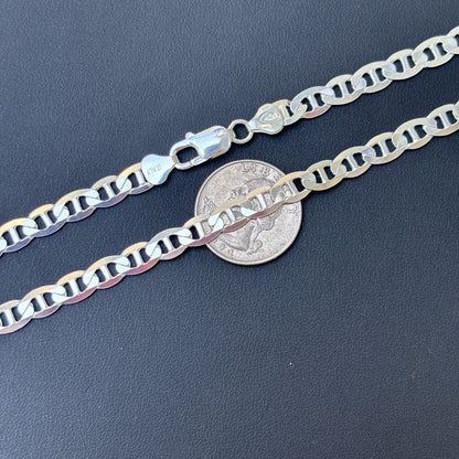 925 Sterling Silver 6mm Mariner Chain Necklace
