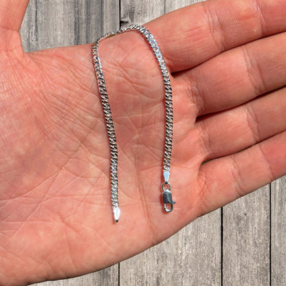 925 Sterling Silver 2.5mm Dollar Link Bracelet