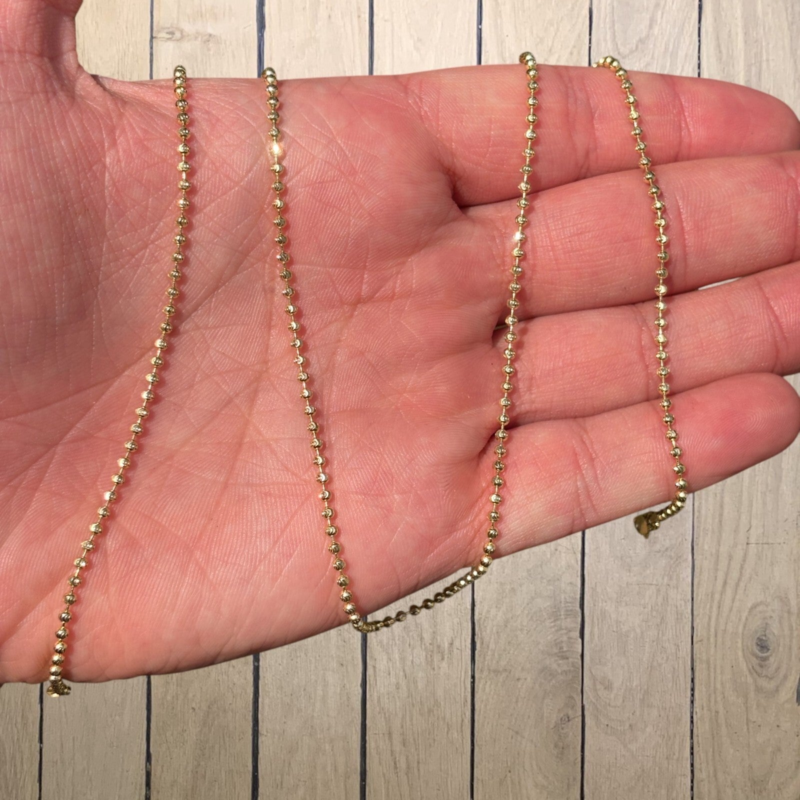 925 Sterling Silver 2mm Bead Chain Necklace