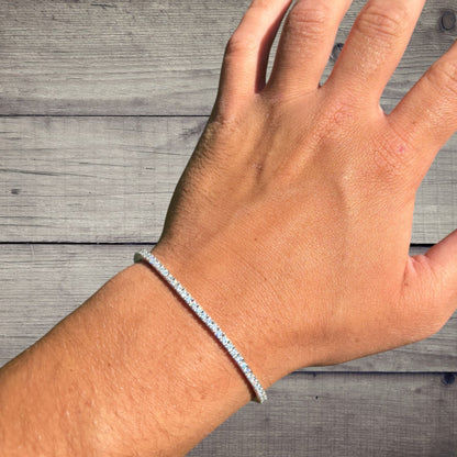925 Sterling Silver 2mm Tennis Bracelet - CZ Or Moissanite