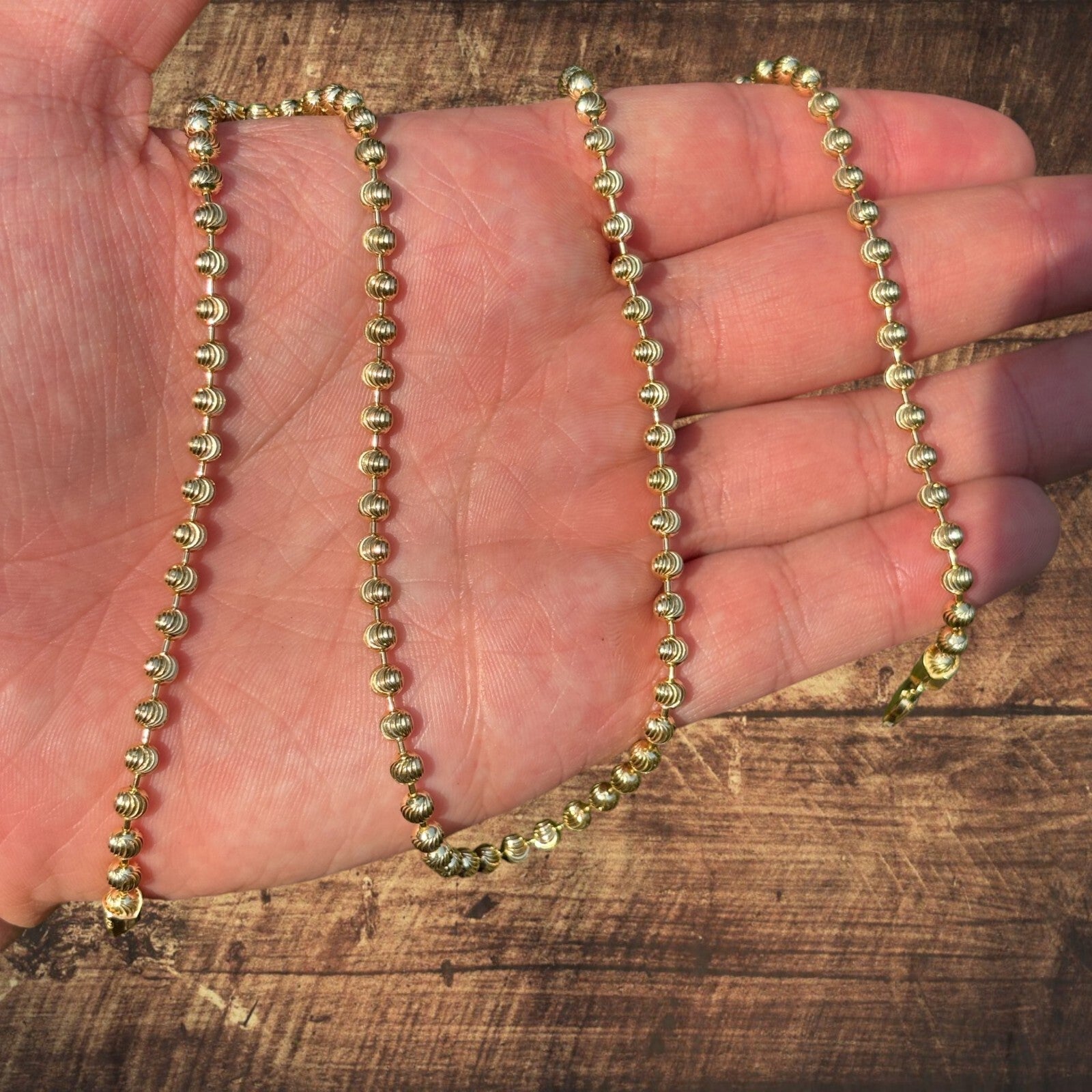 925 Sterling Silver 4mm Bead Chain Necklace