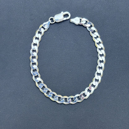925 Sterling Silver 7mm Curb Bracelet