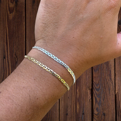 925 Sterling Silver 3mm Mariner Bracelet