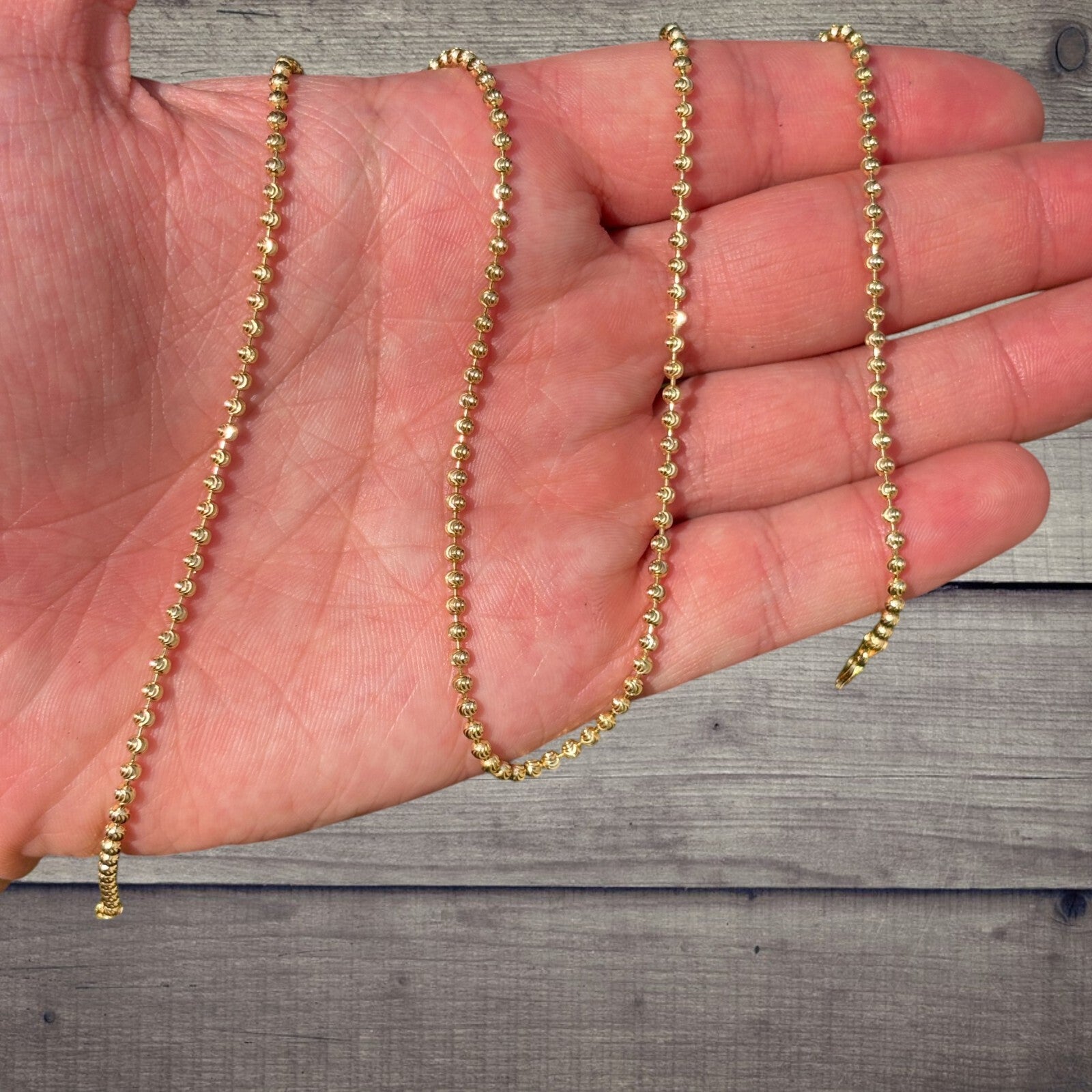 925 Sterling Silver 2.5mm Bead Chain Necklace