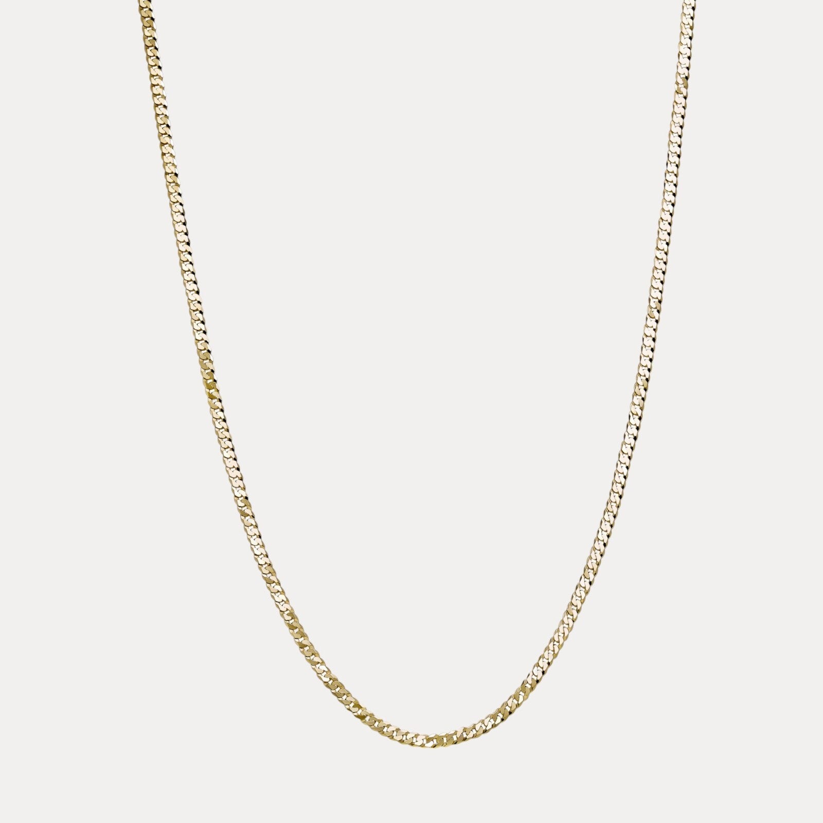 925 Sterling Silver 4mm Flat Curb Cuban Chain Necklace