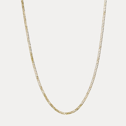 925 Sterling Silver 4mm Flat Curb Cuban Chain Necklace