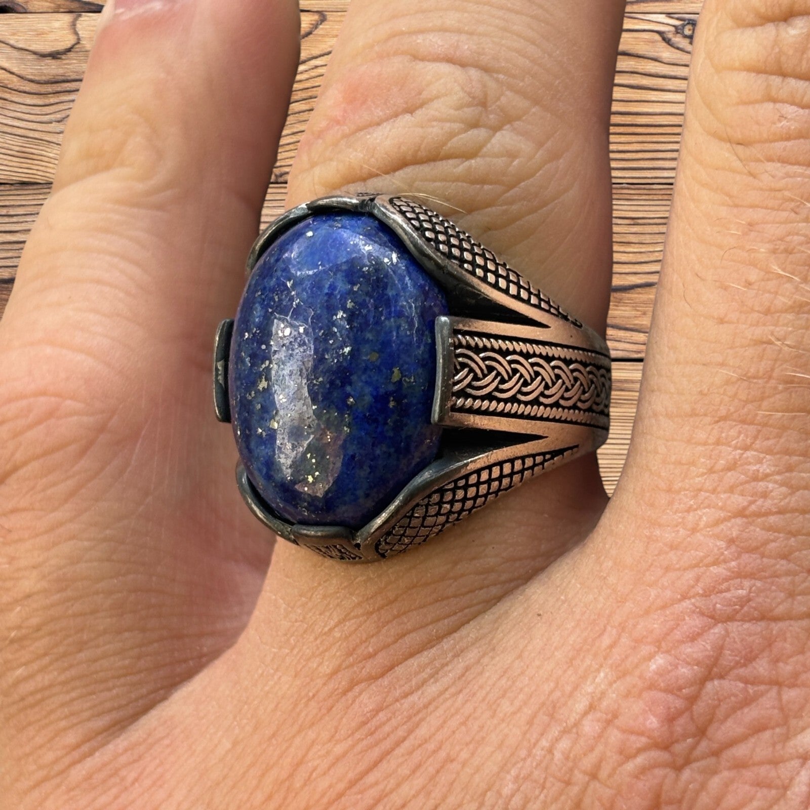 925 Sterling Silver Blue Lapis Ring
