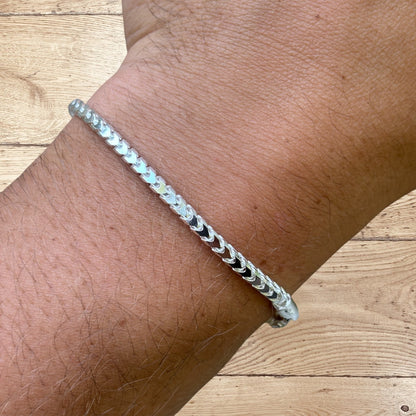 925 Sterling Silver 3mm Franco Bracelet