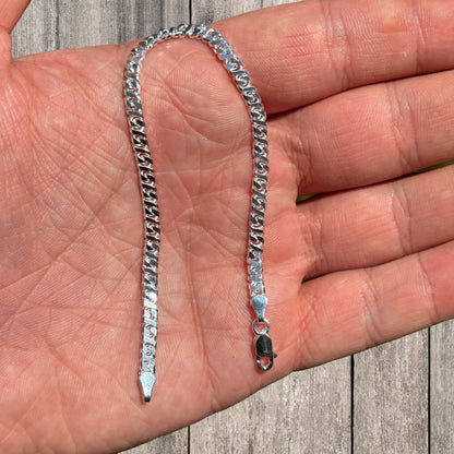 925 Sterling Silver 3.5mm Dollar Link Bracelet
