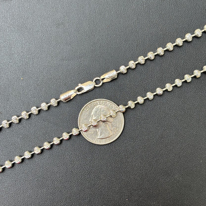 925 Sterling Silver 4mm Bead Chain Necklace
