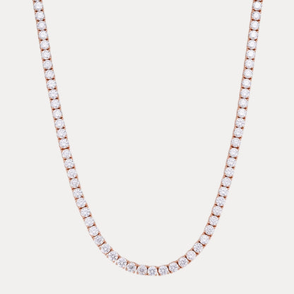 925 Sterling Silver 3mm Tennis Chain Necklace - CZ Or Moissanite