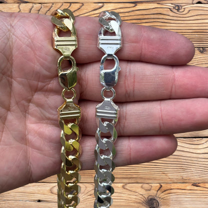 925 Sterling Silver 12mm Curb Chain Necklace