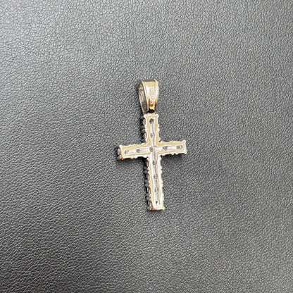 925 Sterling Silver Small Tennis Cross Pendant With Moissanite - Small