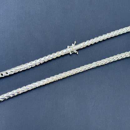 925 Sterling Silver 6mm Rounded Franco Chain Necklace