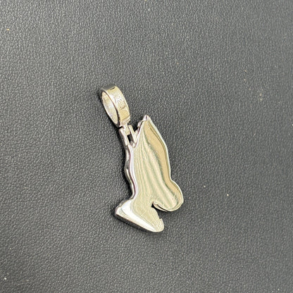 925 Sterling Silver Praying Hands Pendant - Small