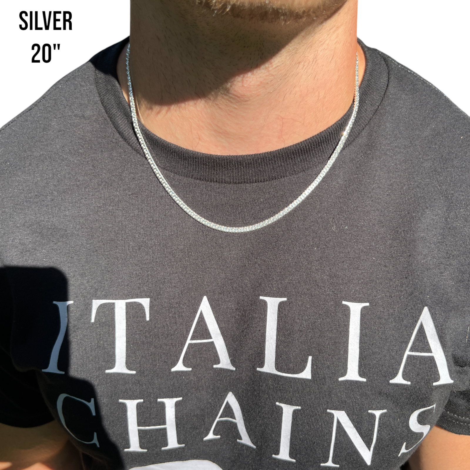 925 Sterling Silver 3.5mm Dollar Chain Necklace