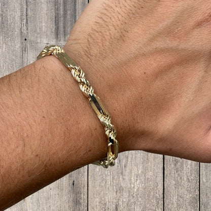 925 Sterling Silver 6mm Figarope Milano Bracelet