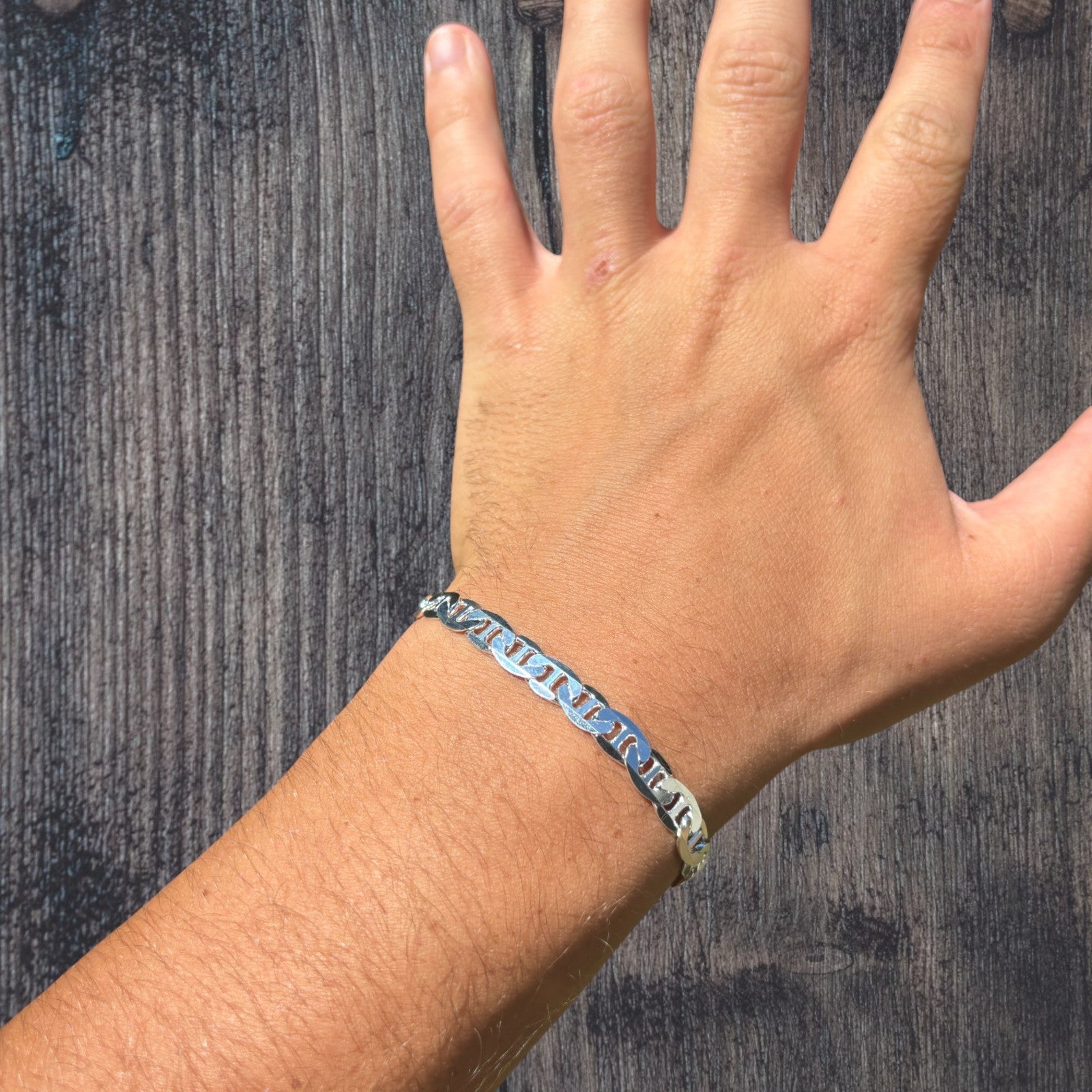 925 Sterling Silver 6mm Mariner Bracelet