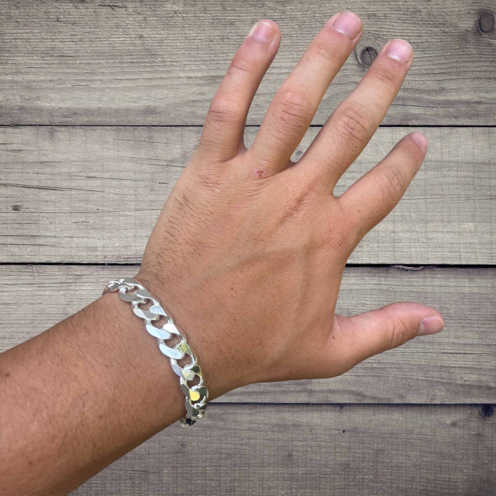 925 Sterling Silver 12mm Curb Bracelet