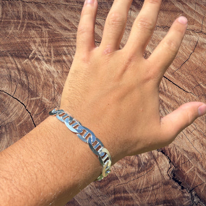 925 Sterling Silver 10mm Mariner Bracelet