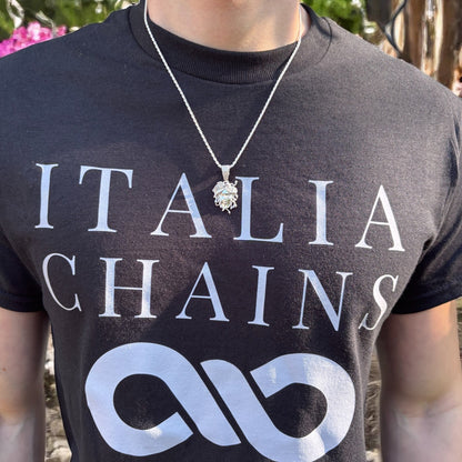 925 Sterling Silver Medusa Head Pendant With Moissanite - Small