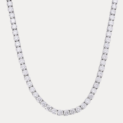 925 Sterling Silver 5mm Tennis Chain Necklace - CZ Or Moissanite