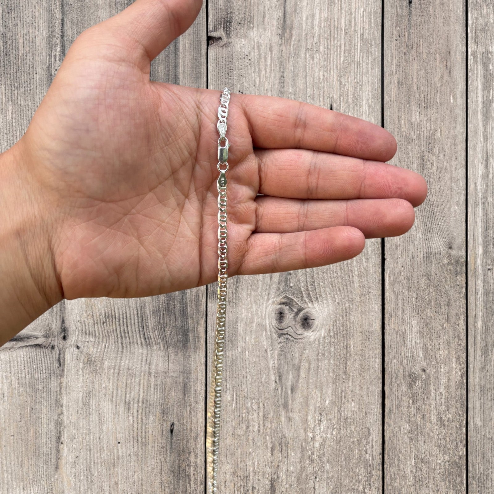 925 Sterling Silver 4.5mm Tiger Eye Chain Necklace