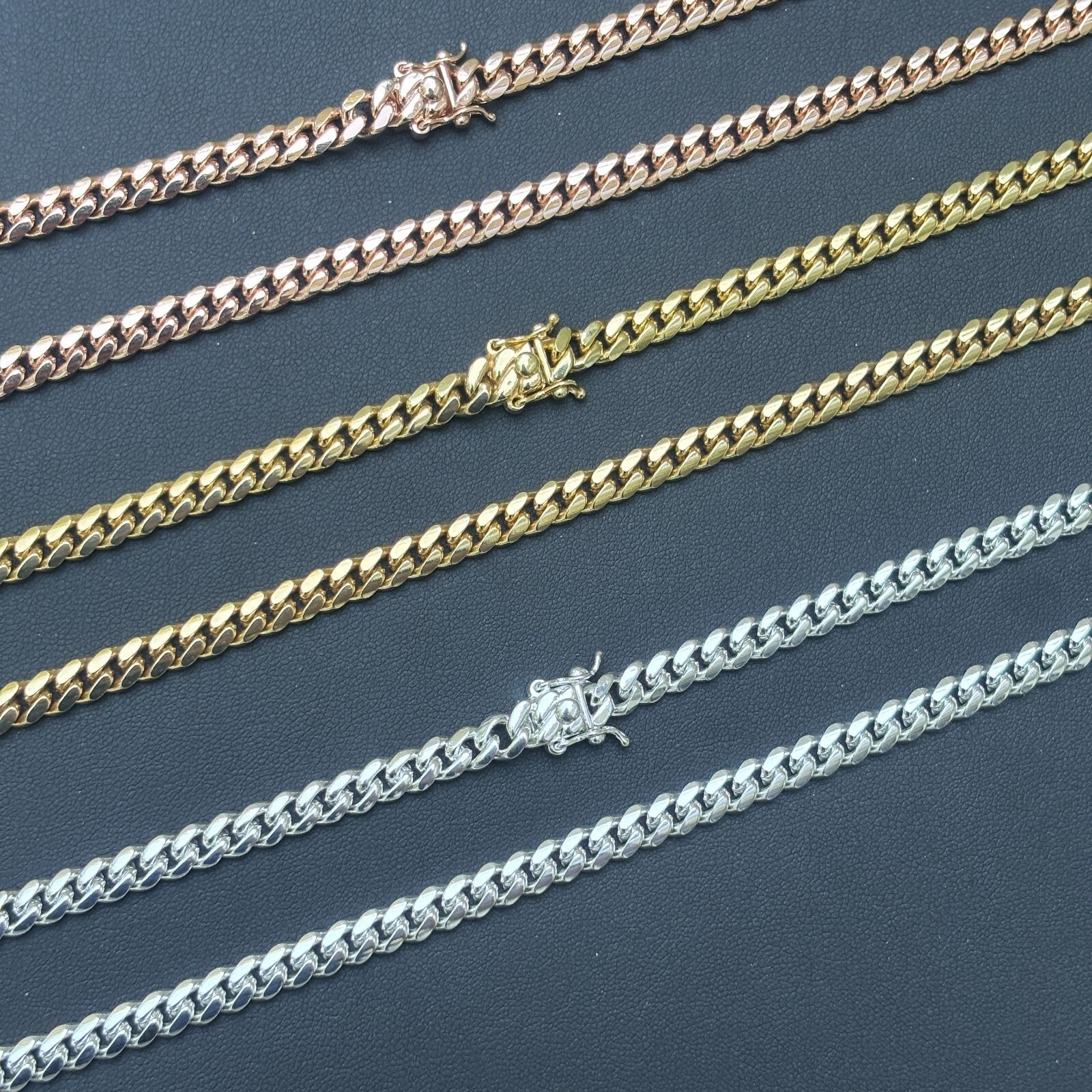 925 Sterling Silver 6mm Miami Cuban W. Box Clasp Chain Necklace