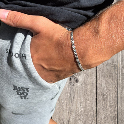 925 Sterling Silver 3.5mm Dollar Link Bracelet