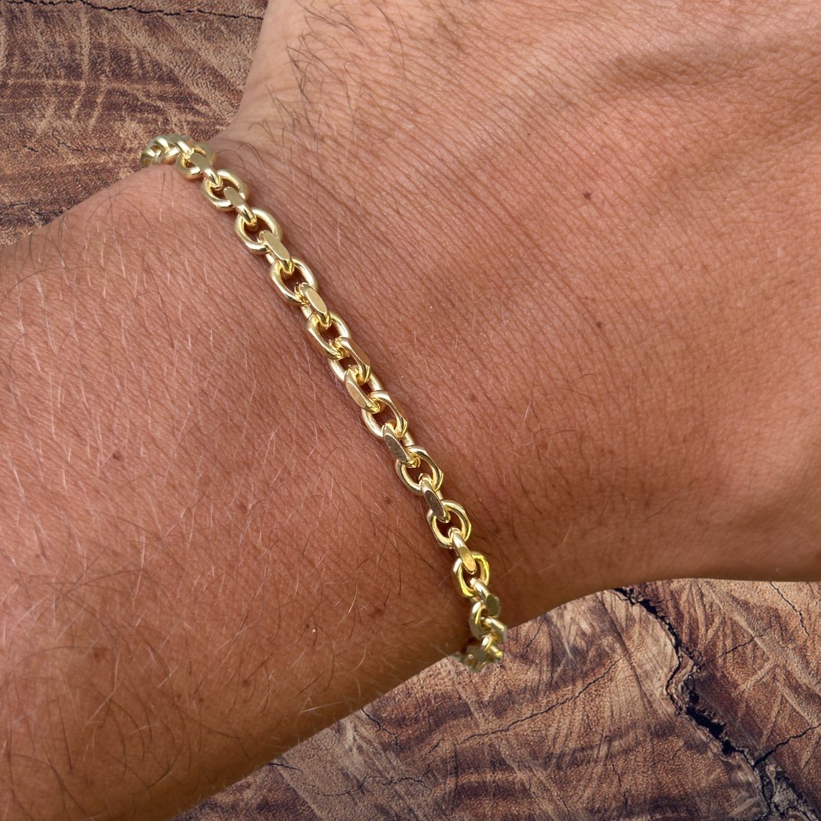 925 Sterling Silver 4mm Anchor Cable Bracelet