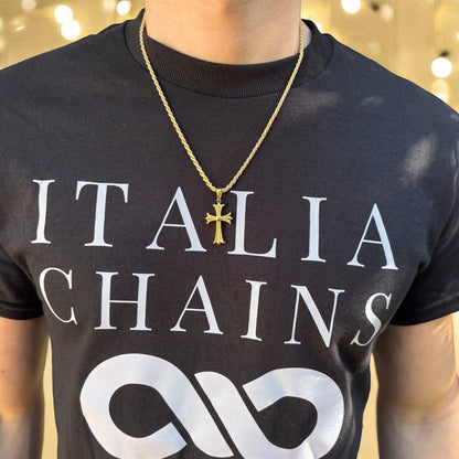 925 Sterling Silver Cross Hearts Pendant - Medium