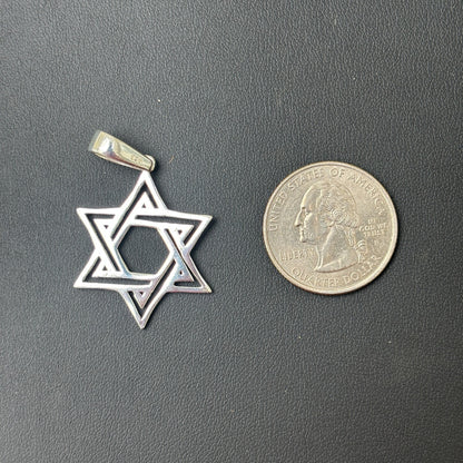 925 Sterling Silver Cutout Star of David Pendant