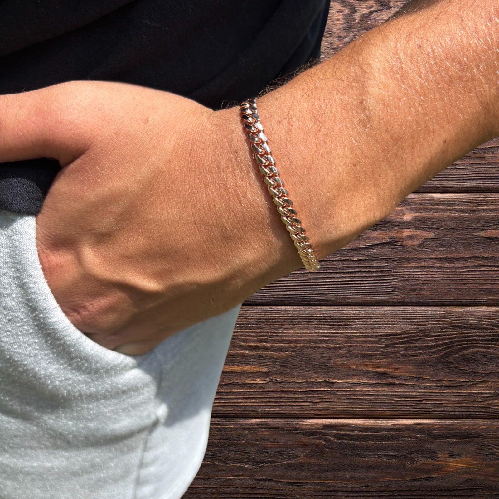 925 Sterling Silver 5mm Miami Cuban W. Box Clasp Bracelet