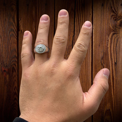 925 Sterling Silver Round Brilliant Cut Ring With Moissanite