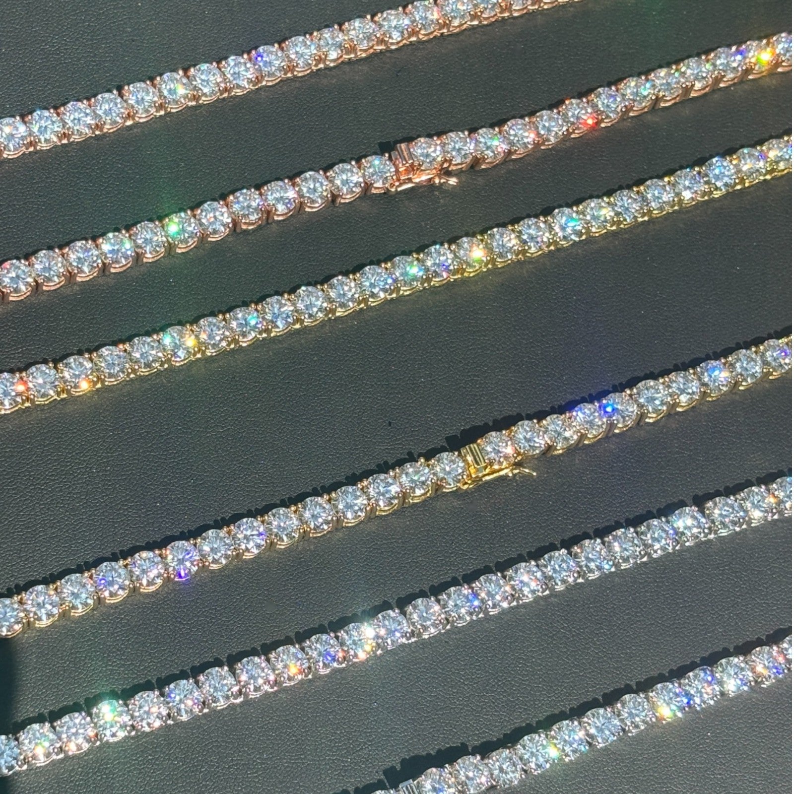 925 Sterling Silver 6mm Tennis Chain Necklace - CZ Or Moissanite