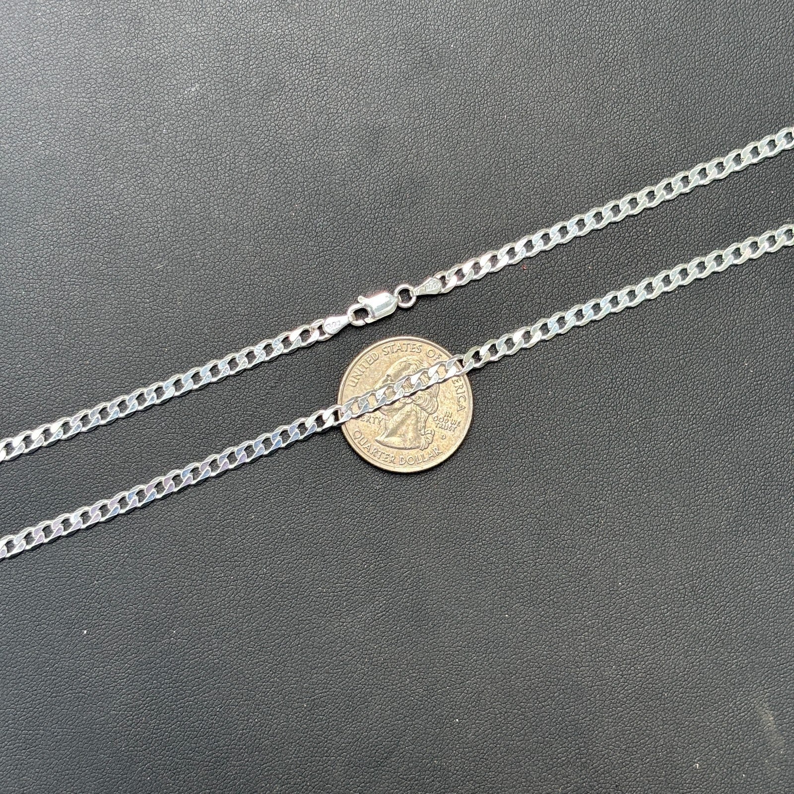 925 Sterling Silver 4mm Curb Chain Necklace