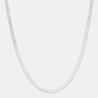 925 Sterling Silver 6mm Herringbone Chain Necklace